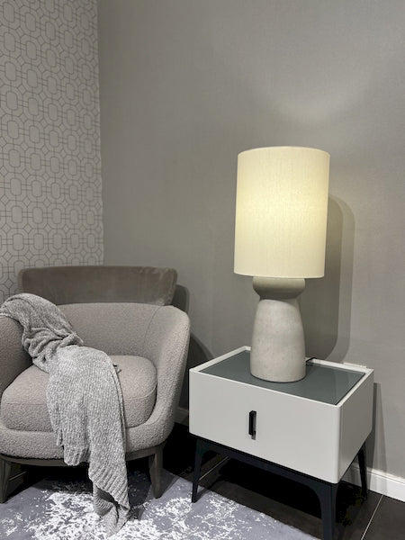 TERRACOTTA COTTON CYLINDRICAL LAMP