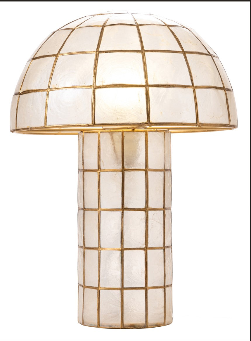 Mushroom Capiz Table Lamp