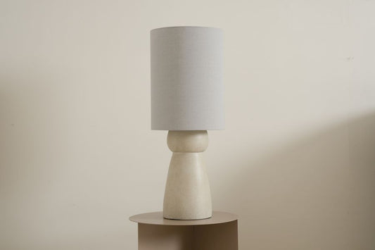 TERRACOTA JUTE CYLINDRICAL LAMP