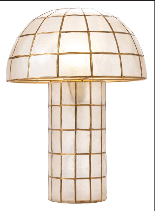 MUSHROOM CAPIZ TABLE LAMP